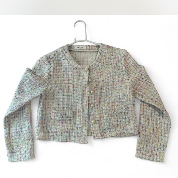 Stylish Multicolor Tweed Jacket - Picture 1 of 4